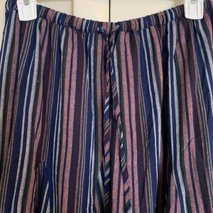 Vertical Striped Panel Maxi Skirt